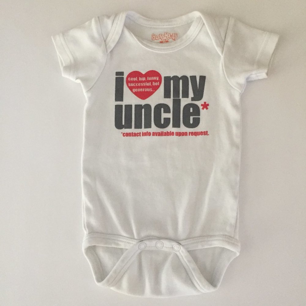 "I LOVE MY UNCLE" Diaper Shirt Size 6-12 Months